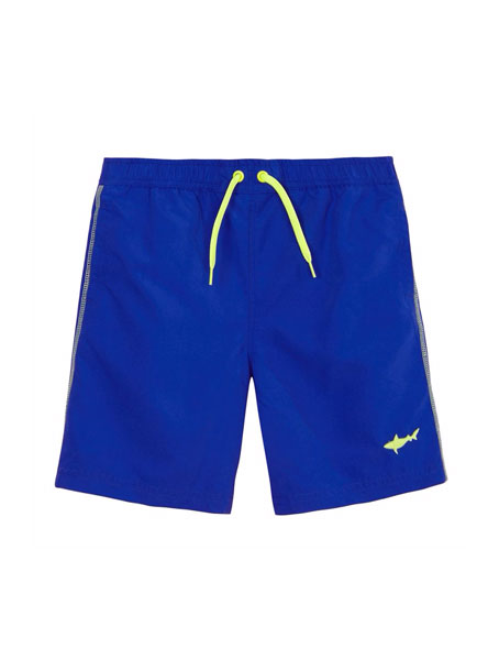 blue shorts with white draw sting