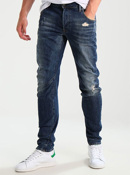 man in blue jeans - front view