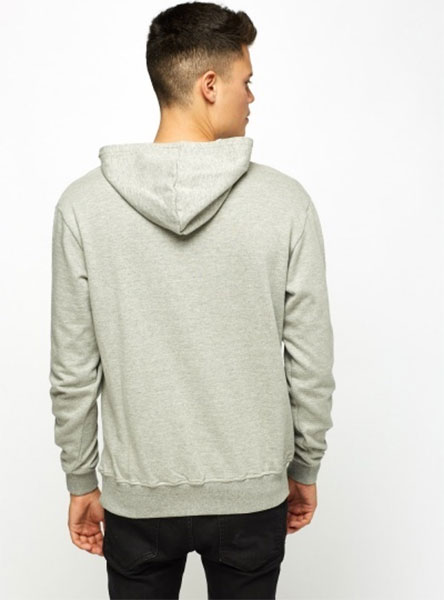 man in grey sweatshirt - rear view