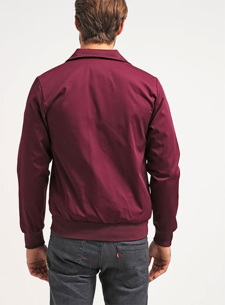 man in purple jacket - rear view