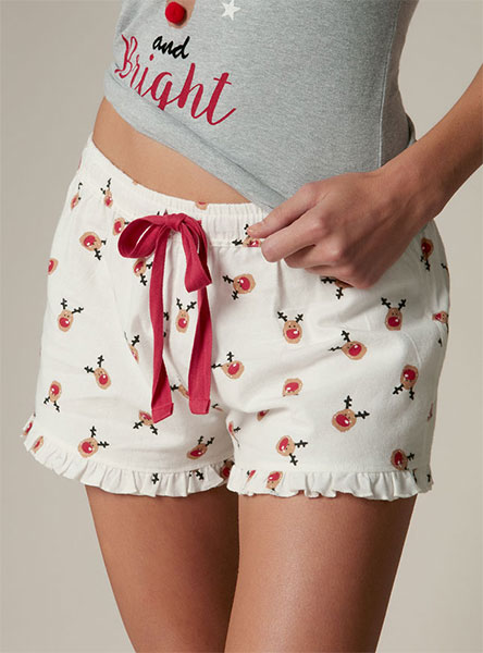 patterned woman's sleep shorts