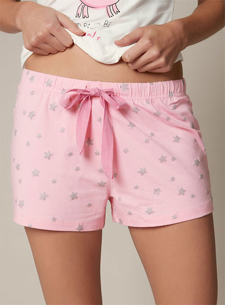 pink women's sleep shorts