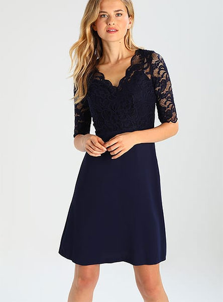 woman in black sleeved dress